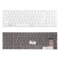 Клавиатура для ноутбука Samsung NP370R5E, плоский Enter, белая, без рамки