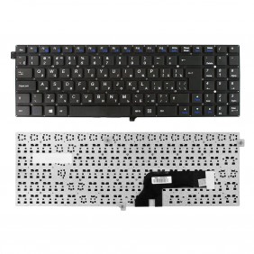Клавиатура для ноутбука Clevo W550EU, Г-образный Enter, черная, без рамки