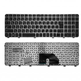 Клавиатура для ноутбука HP Pavilion DV6-6000, Г-образный Enter, черная, с серой рамкой