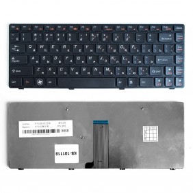 Клавиатура для ноутбука Lenovo IdeaPad B480, плоский Enter, черная, с рамкой