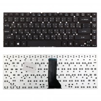 Клавиатура для ноутбука Acer Aspire 3830, плоский Enter, черная, без рамки