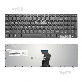 Клавиатура для ноутбука Lenovo B570, черная, с серой рамкой