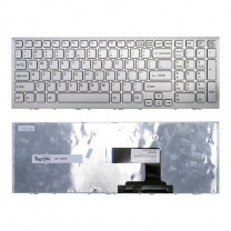 Клавиатура для ноутбука Sony Vaio VPC-EL, белая, с рамкой