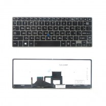 Клавиатура для ноутбука Toshiba Portege Z30, черная, с серой рамкой, с подсветкой