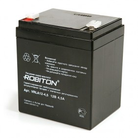 Свинцово-кислотный аккумулятор Robiton VRLA12-4.5, 12 В, 4.5 А∙ч