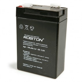 Свинцово-кислотный аккумулятор Robiton VRLA6-2.8, 6 В, 2.8 А∙ч