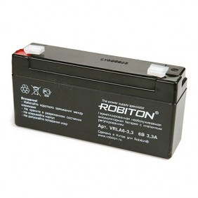 Свинцово-кислотный аккумулятор Robiton VRLA6-3.3, 6 В, 3.3 А∙ч