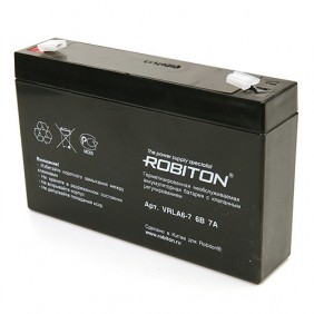 Свинцово-кислотный аккумулятор Robiton VRLA6-7, 6 В, 7 А∙ч