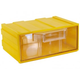 Контейнер К1, корпус желтый (лоток прозрачный), 131х107х57мм