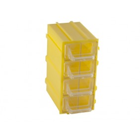 Контейнер К5-В1, корпус желтый (лоток прозрачный), 49х82х100мм