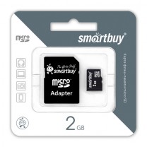 2GB Карта памяти MicroSD Smart Buy + SD адаптер