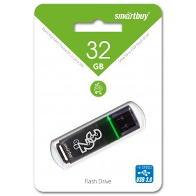 32GB USB 3.0 Flash, Smart Buy Glossy series, темно-серый