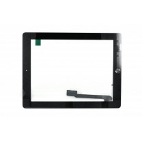Тачскрин для планшета Apple iPad 4 с кнопкой Home и клейкой лентой, черный, оригинал